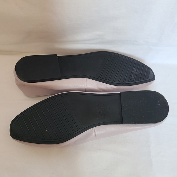 Zara Leather Women's Flats in Light Gray - Picture 3 of 7